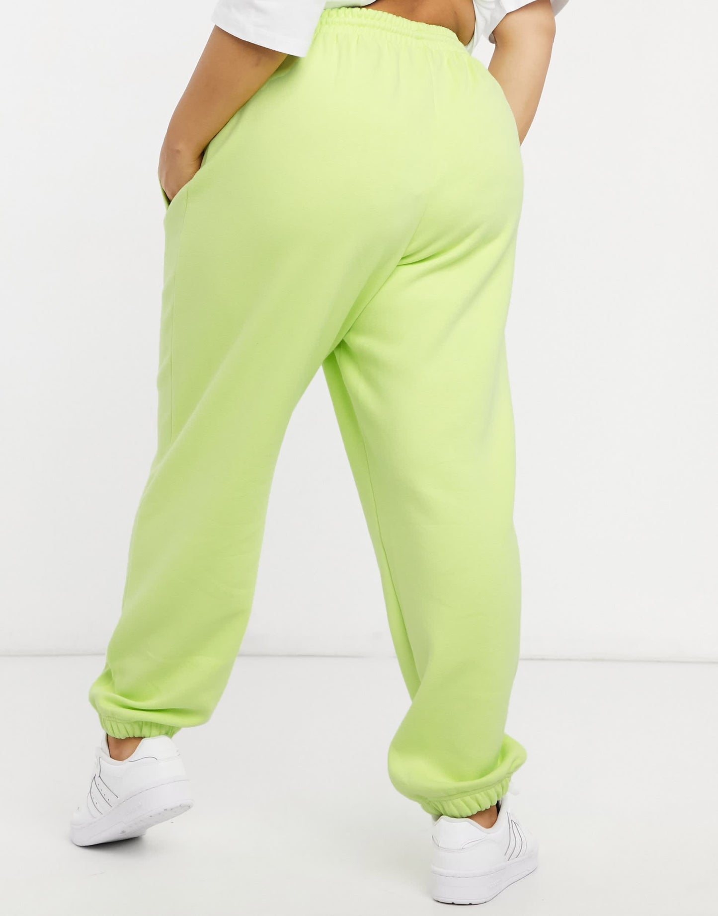 adidas Originals Plus oversized cuffed joggers in frozen yellow