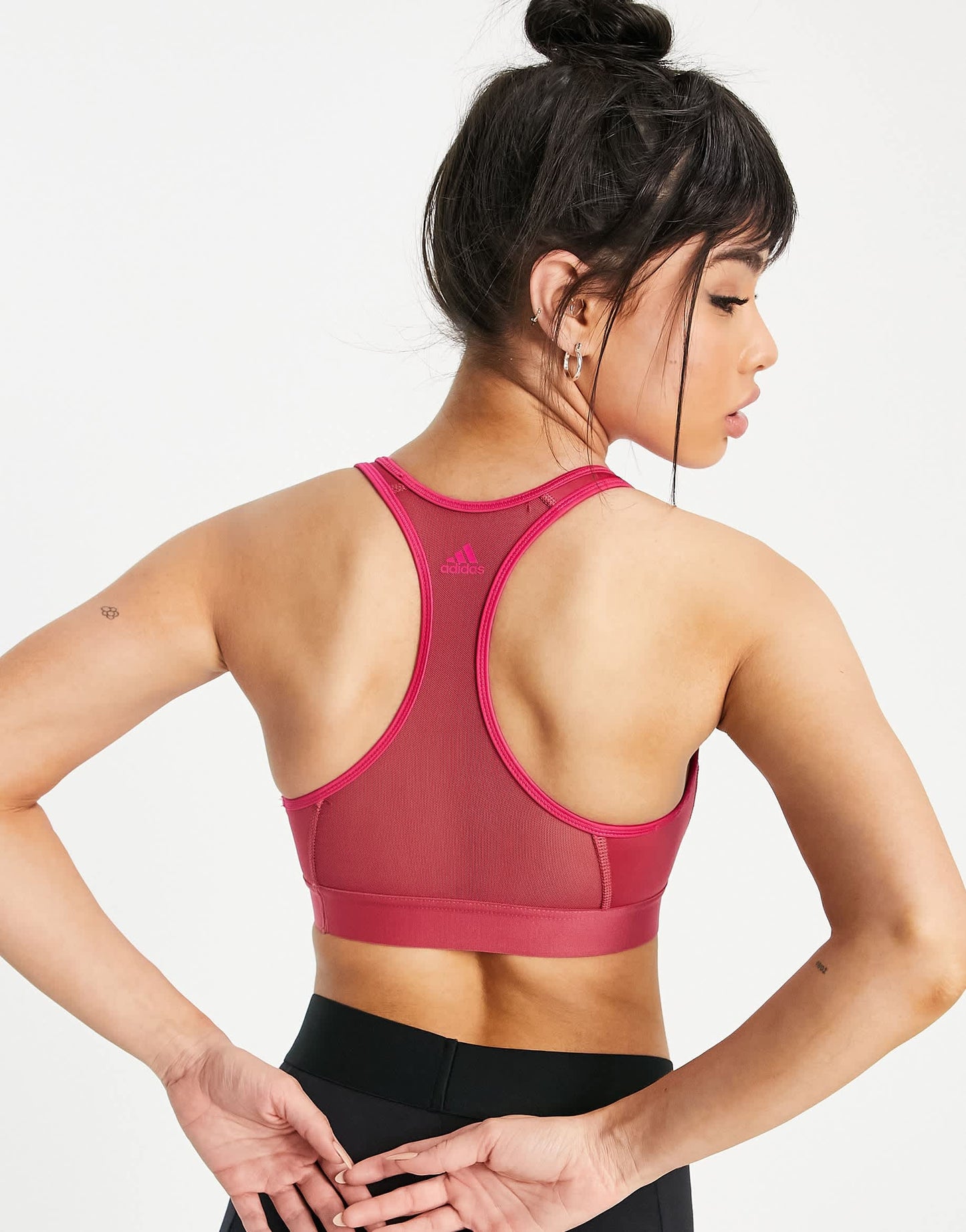 adidas Training mid support bra in pink