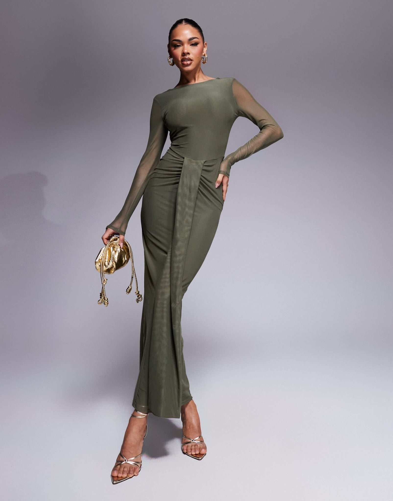 asos open back maxi dress DESIGN mesh long sleeve slash neck with sash Panel Size:18 Inches by 18 Inches Men's Short Sleeve Button-Down Crafted from comfortable polyester bestoffall