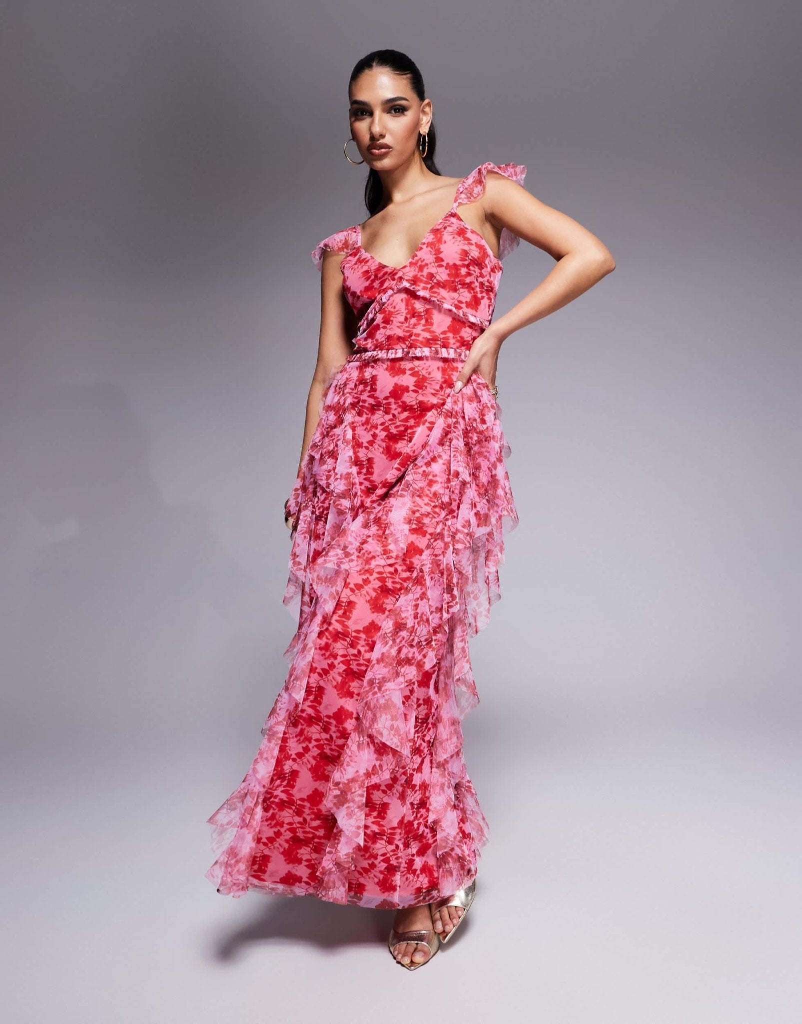 lace and beads dress & ruffle midaxi tulle in red pink floral – ASOS Sample Sale Size:0-6M short sleeve shirt dress Shirley Long Sleeve Tie A dedicated team of