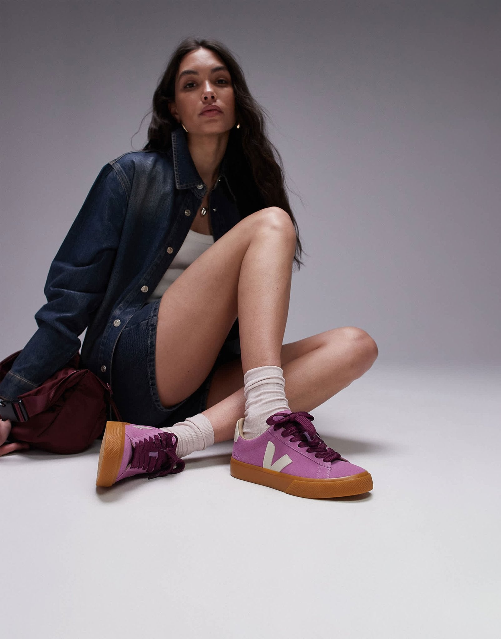 Asos Veja Leather V Trainers VEJA Campo Bold Suede Trainer In Pink – ASOS Sample Sale