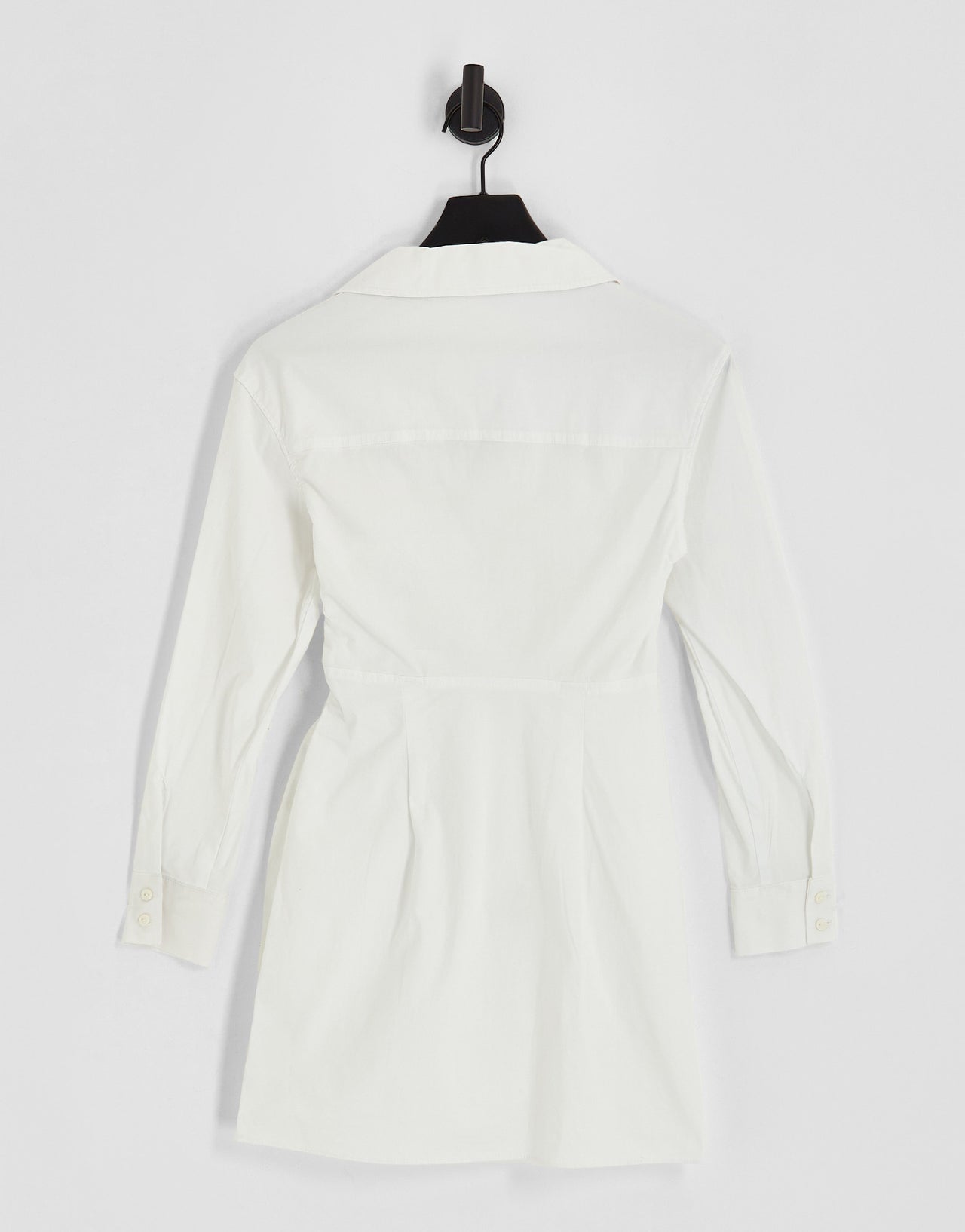 Bershka plunge v neck wrap dress in white