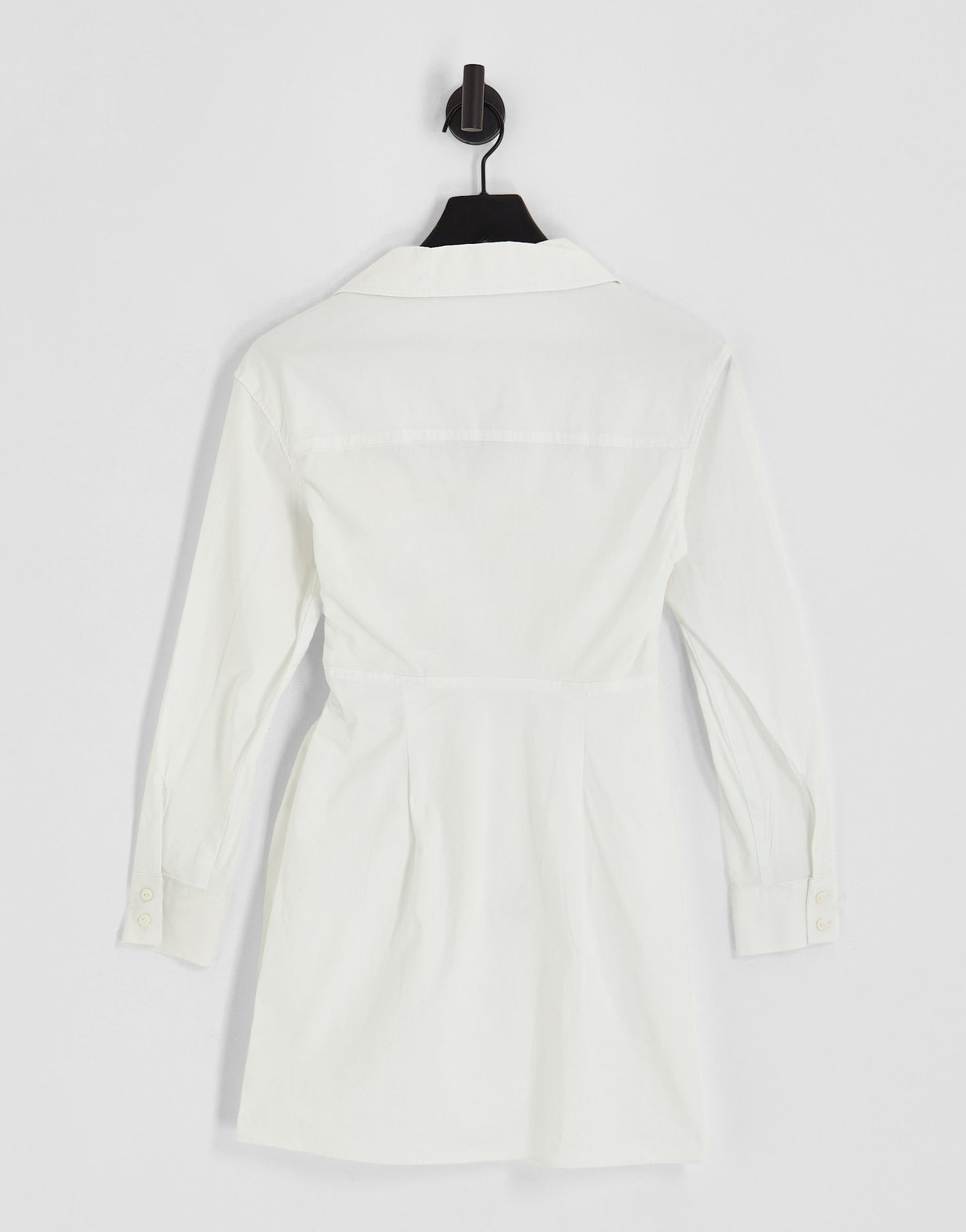 Bershka plunge v neck wrap dress in white