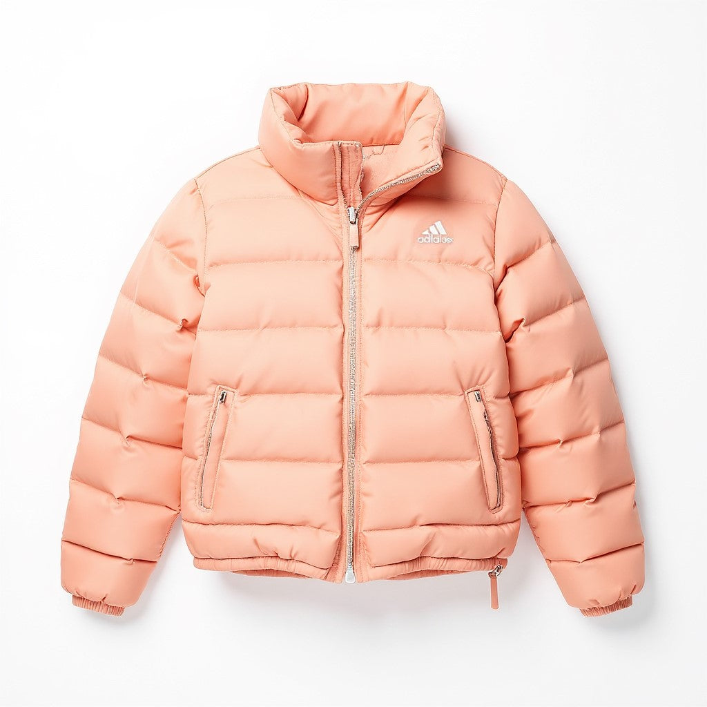 adidas Outdoor Helionic down puffer jacket in pink