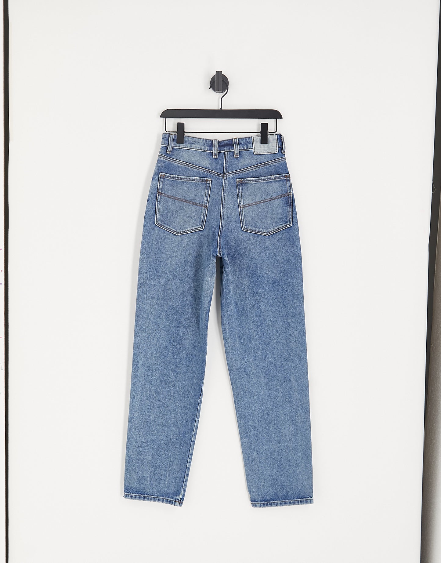 COLLUSION mid rise&nbsp; baggy dad jeans in stone wash&nbsp; - MBLUE
