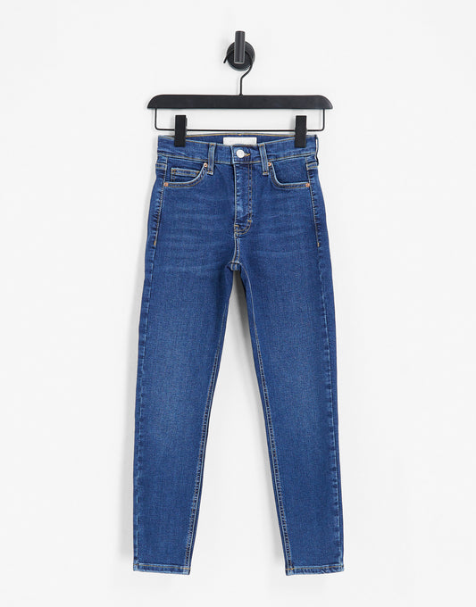 Topshop Pettie Jamie high rise jean in rich blue