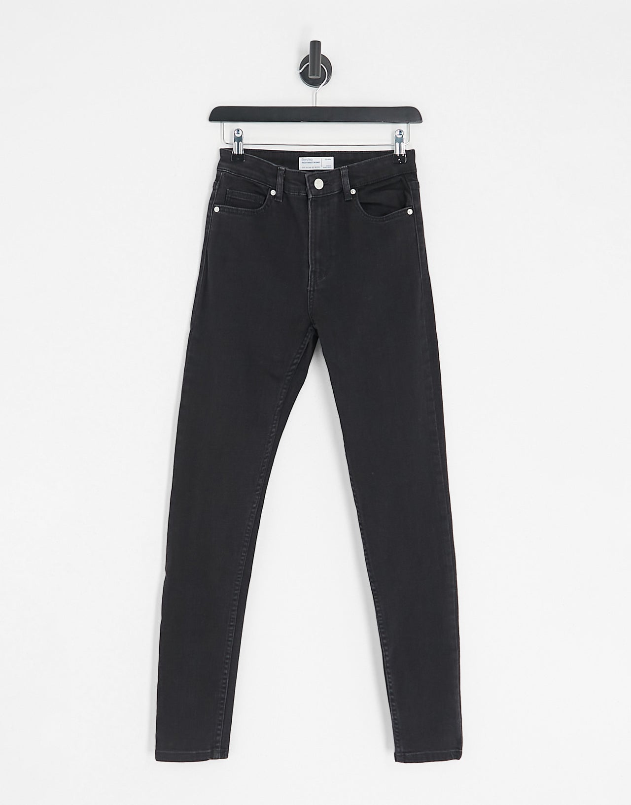 Bershka Tall high waist skinny jean in black