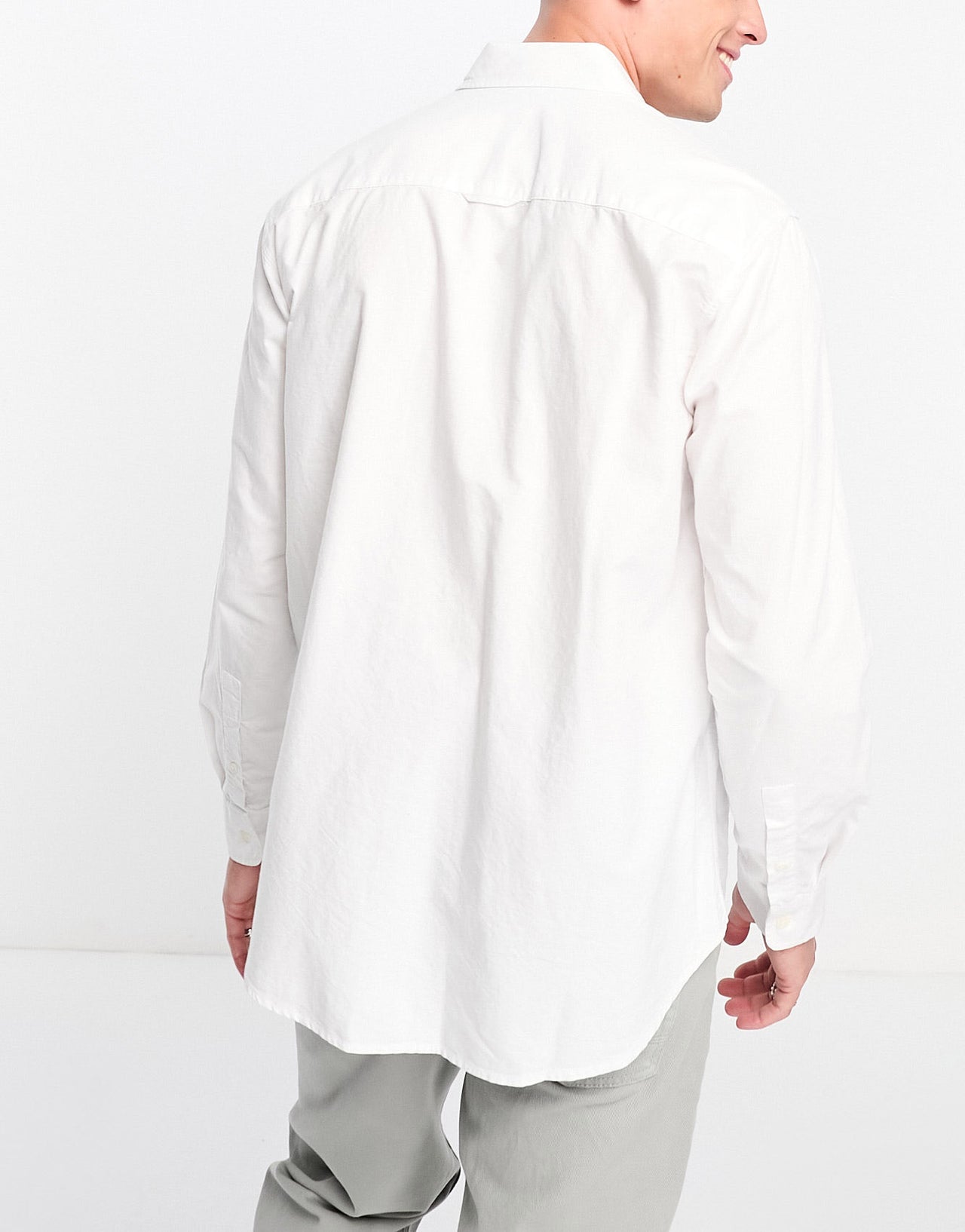 Pull&Bear long sleeve shirt in white