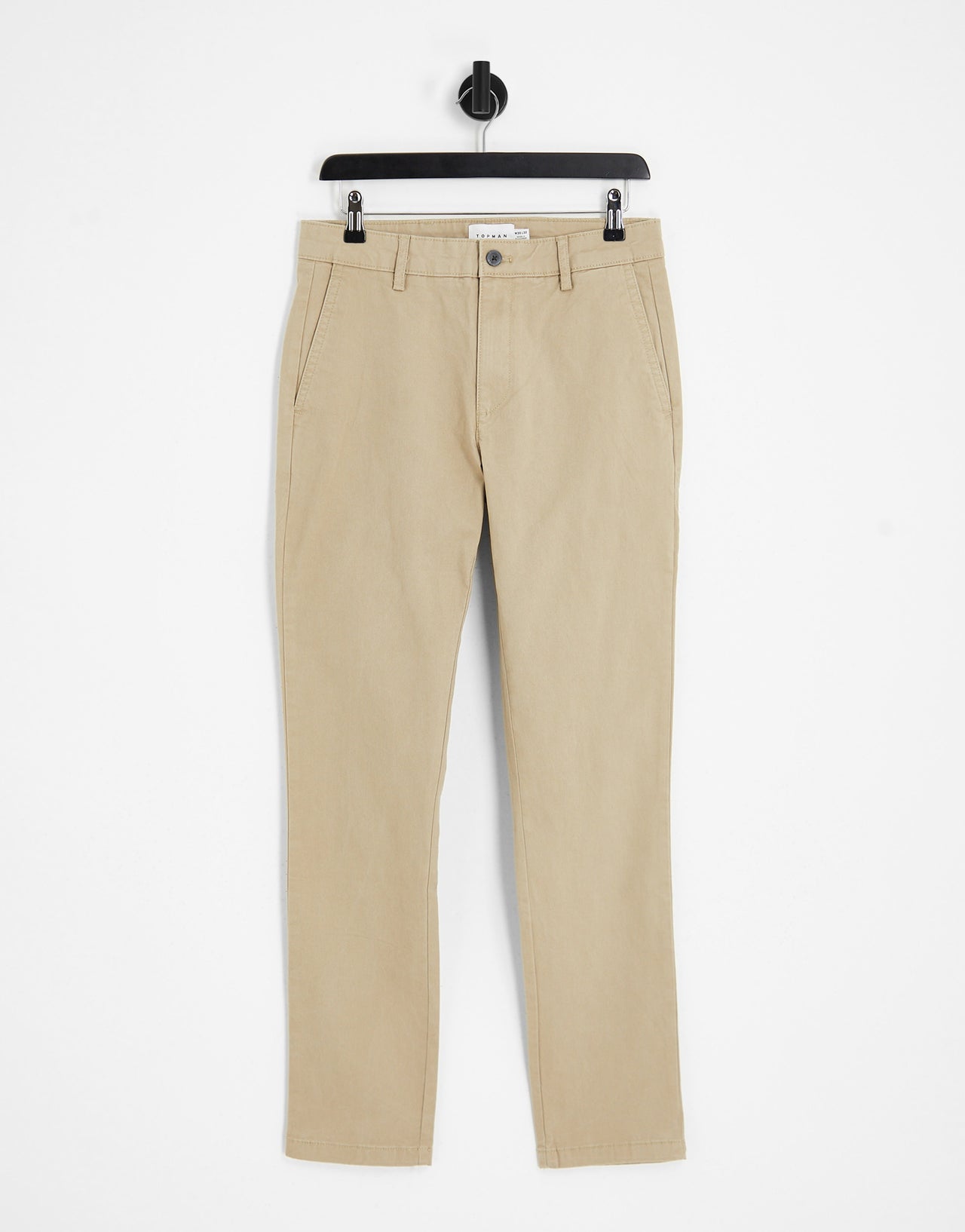 Topman slim chino trousers in stone