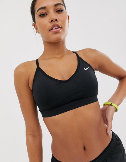 Nike Pro Training Indy light support sports bra in black
