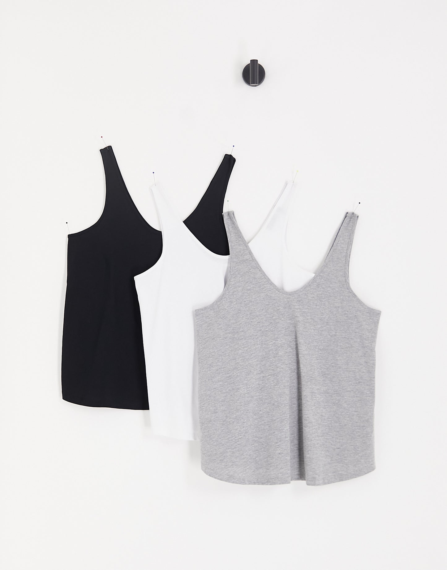 ASOS DESIGN Maternity ultimate vest with scoop neck in cotton blend 3 pack SAVE - MULTI