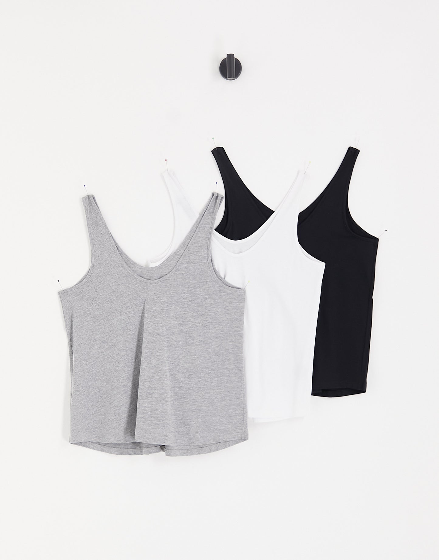 ASOS DESIGN Maternity ultimate vest with scoop neck in cotton blend 3 pack SAVE - MULTI