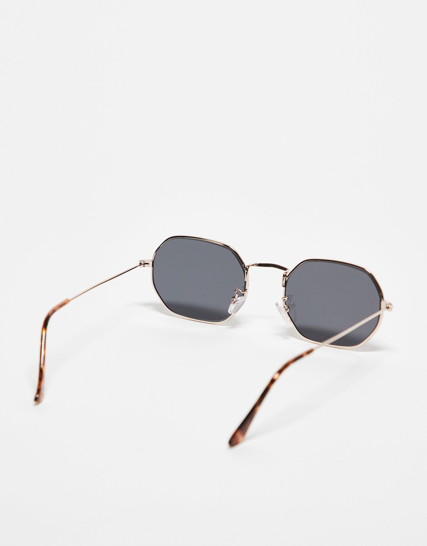 ASOS DESIGN 90s mini angled metal sunglasses with smoke lens in gold