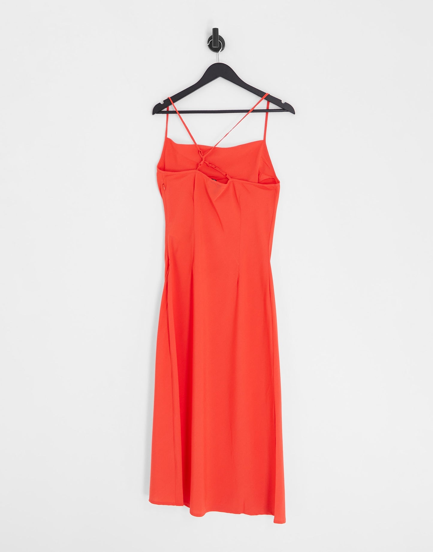 Vero Moda asymmetric strap cami midi dress in bright red