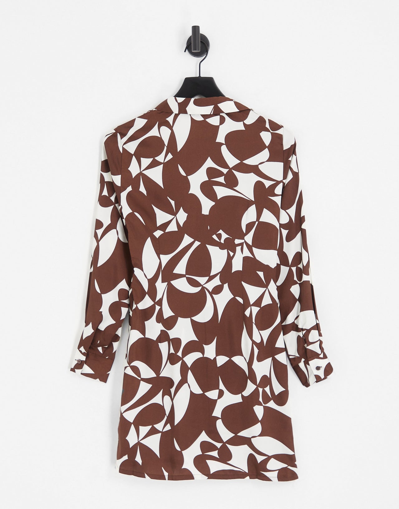 Stradivarius twist detail printed satin shirt dress