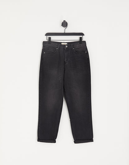 DTT Emma super high waisted mom jeans in washed black