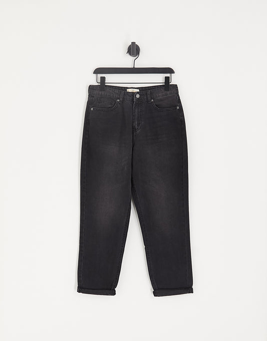 DTT Emma super high waisted mom jeans in washed black