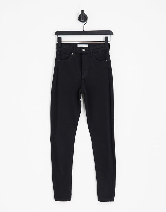 Topshop high rise Jamie jeans in black
