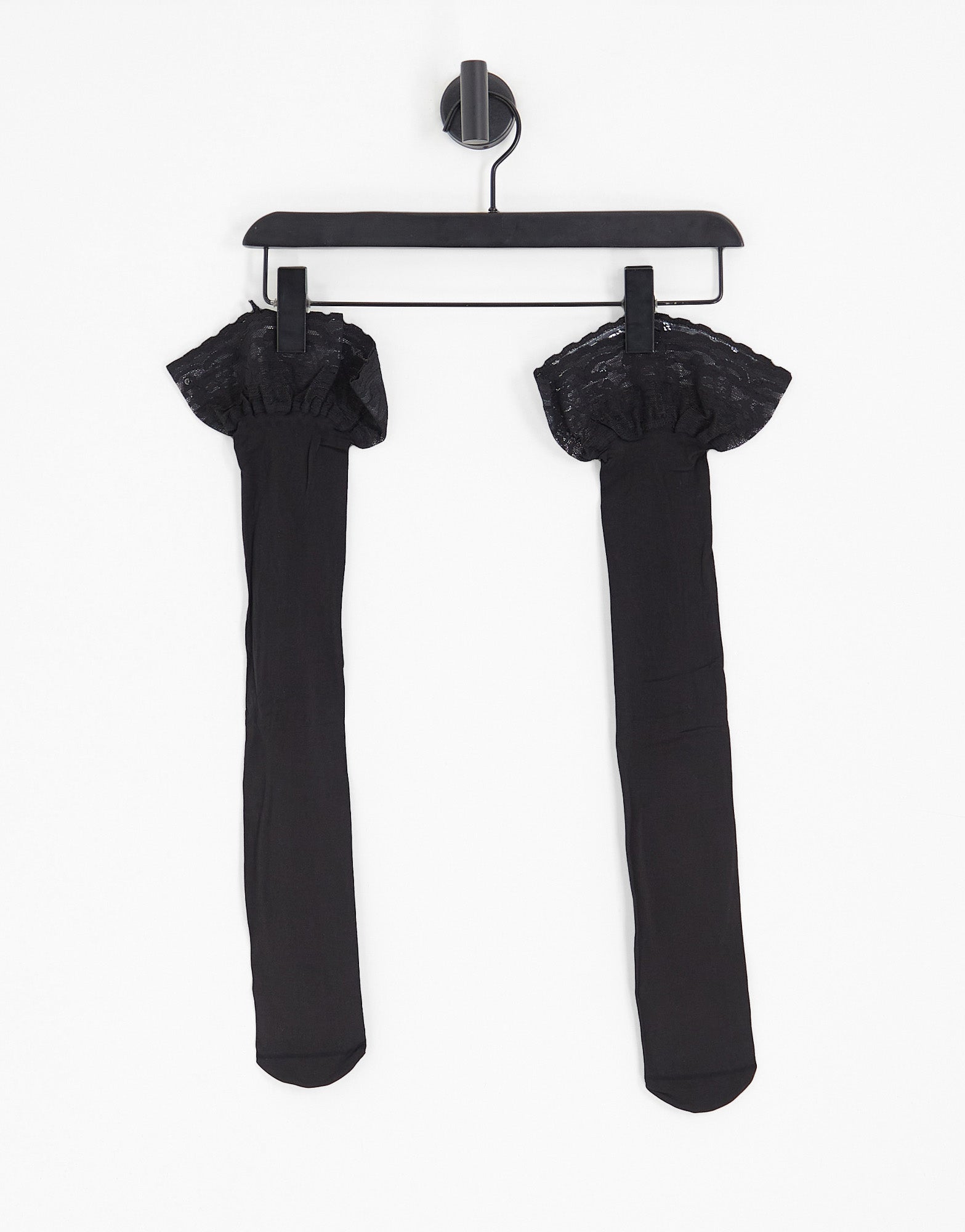 ASOS DESIGN 50 denier lace top hold ups in black