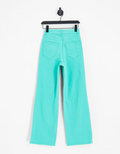 Only Hope wide leg ripped knee jeans in turquoise