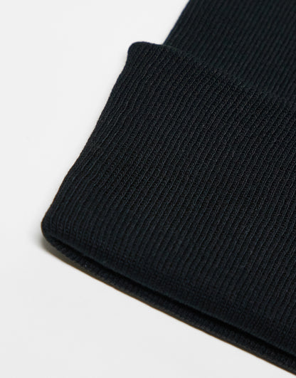 ASOS DESIGN deep turn up beanie in black