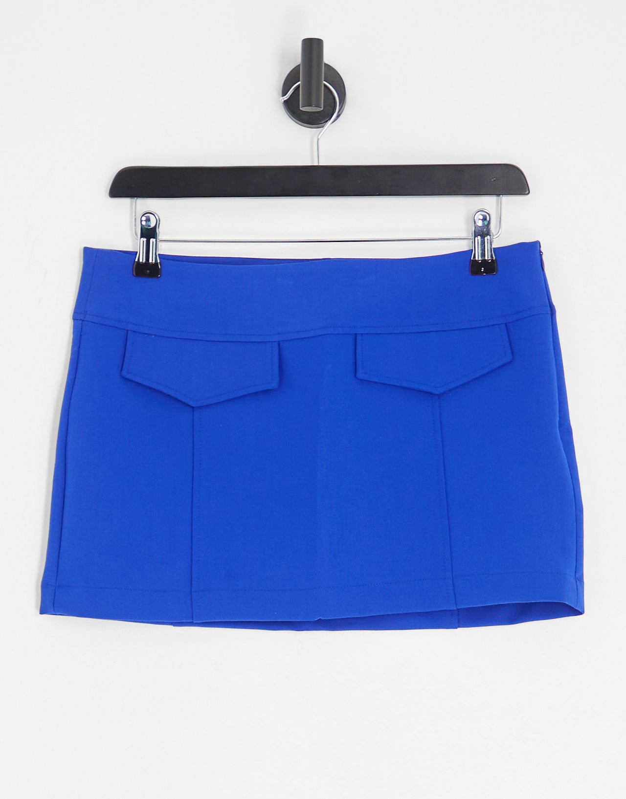 Pull&Bear low rise mini skirt with pocket detail in electric blue