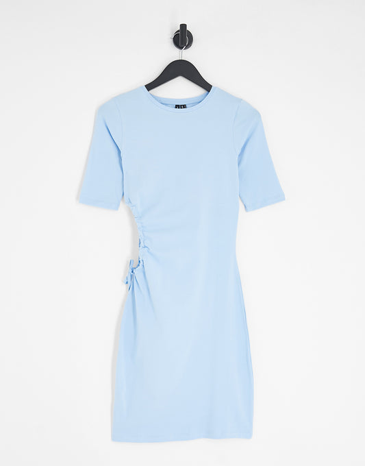 Vero Moda FRSH cut out side mini t-shirt dress in blue