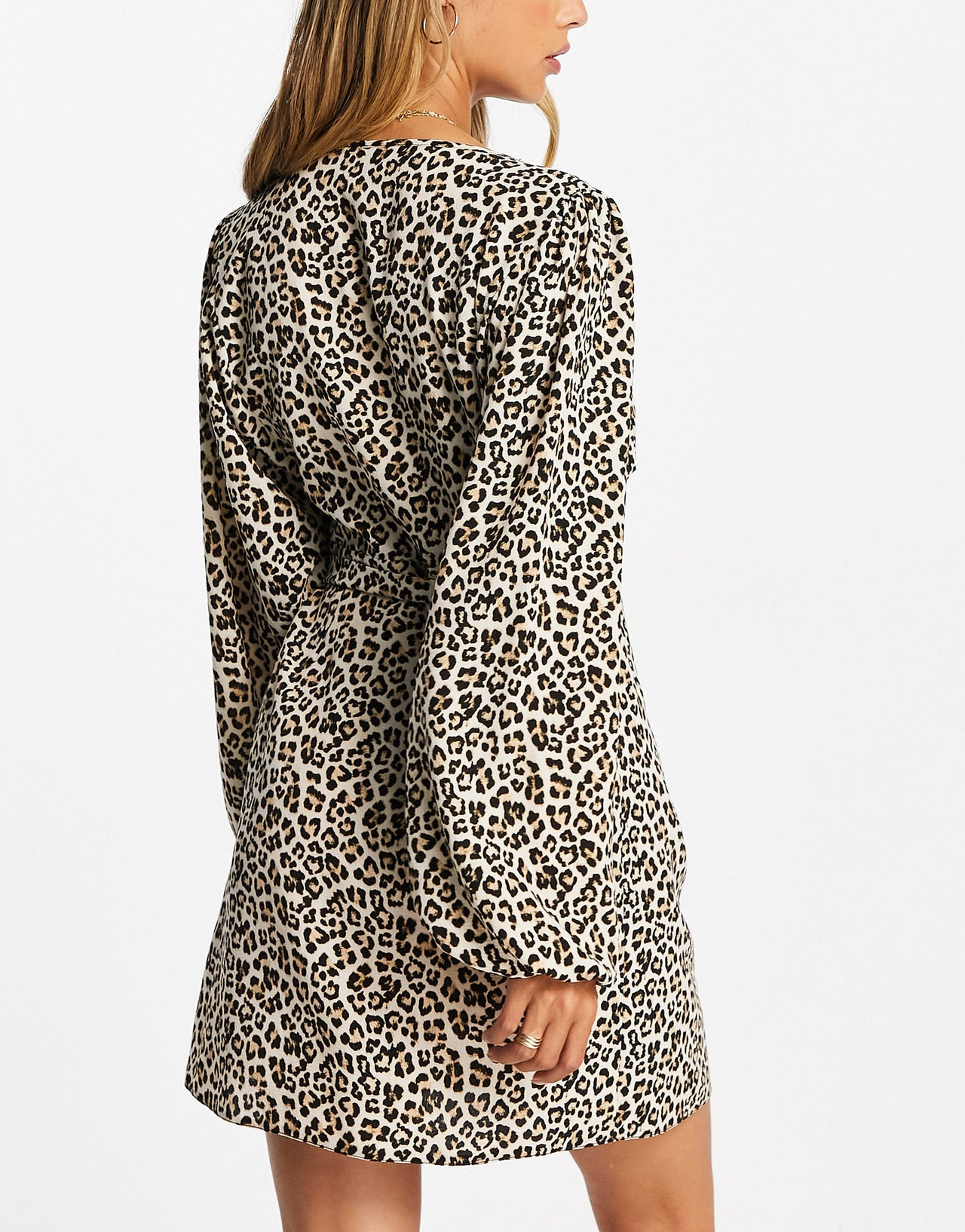 ASOS DESIGN wrap mini tea dress in animal
