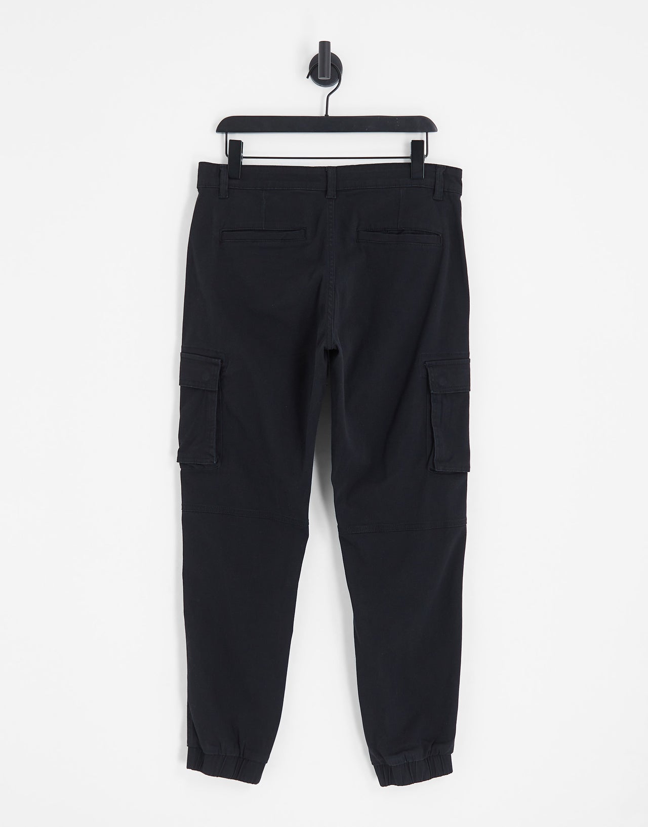 ONLY & SONS tapered fit cuffed cargo trousers in black