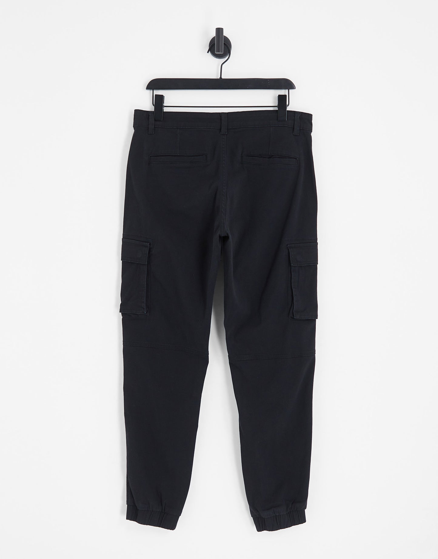 ONLY & SONS tapered fit cuffed cargo trousers in black