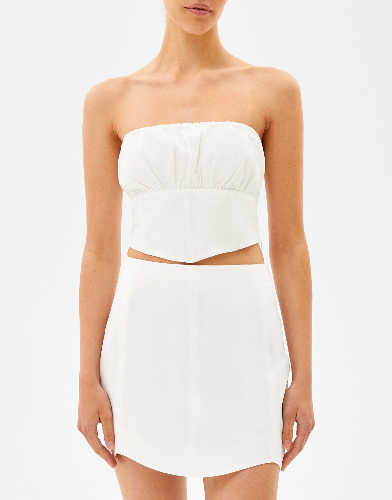 Bershka a line mini skirt in white