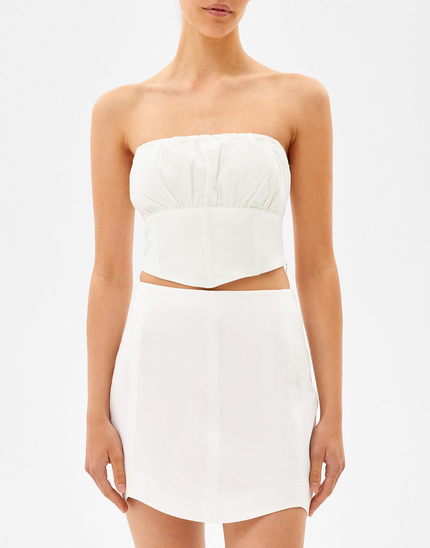 Bershka a line mini skirt in white