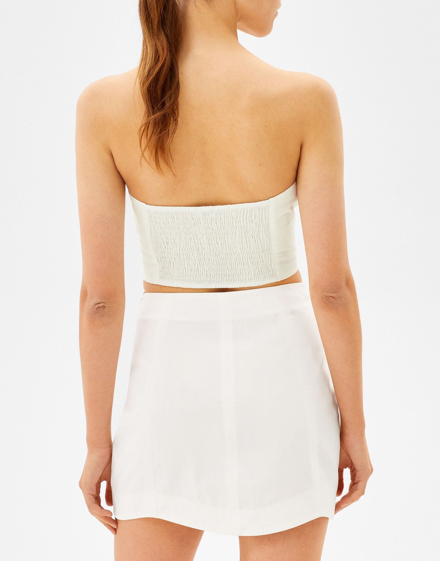 Bershka a line mini skirt in white