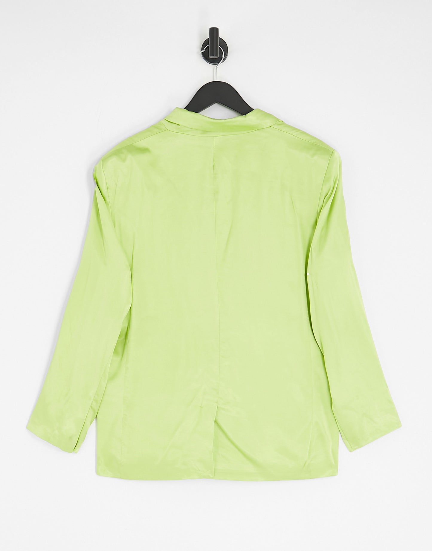 Bershka oversized satin blazer co-ord in lime