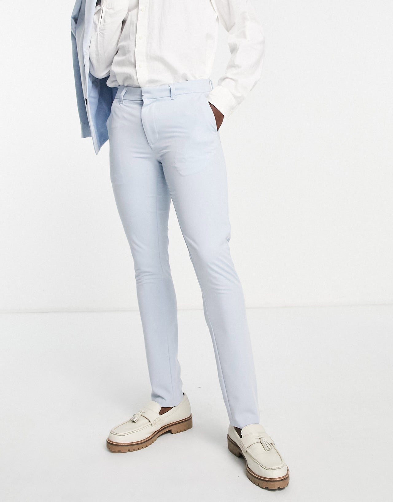 New Look super skinny suit trouser in light blue