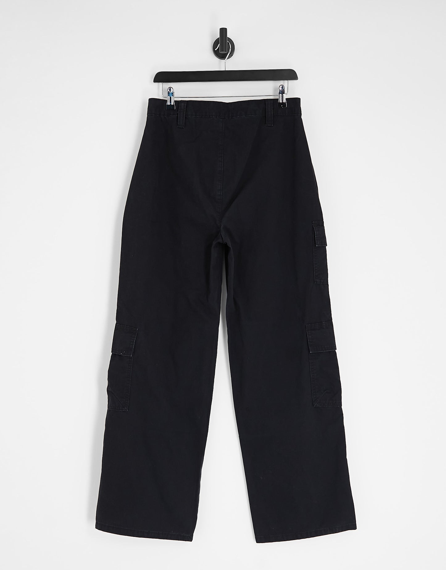 ASOS DESIGN Hourglass oversized cargo trouser with multi pocket in black