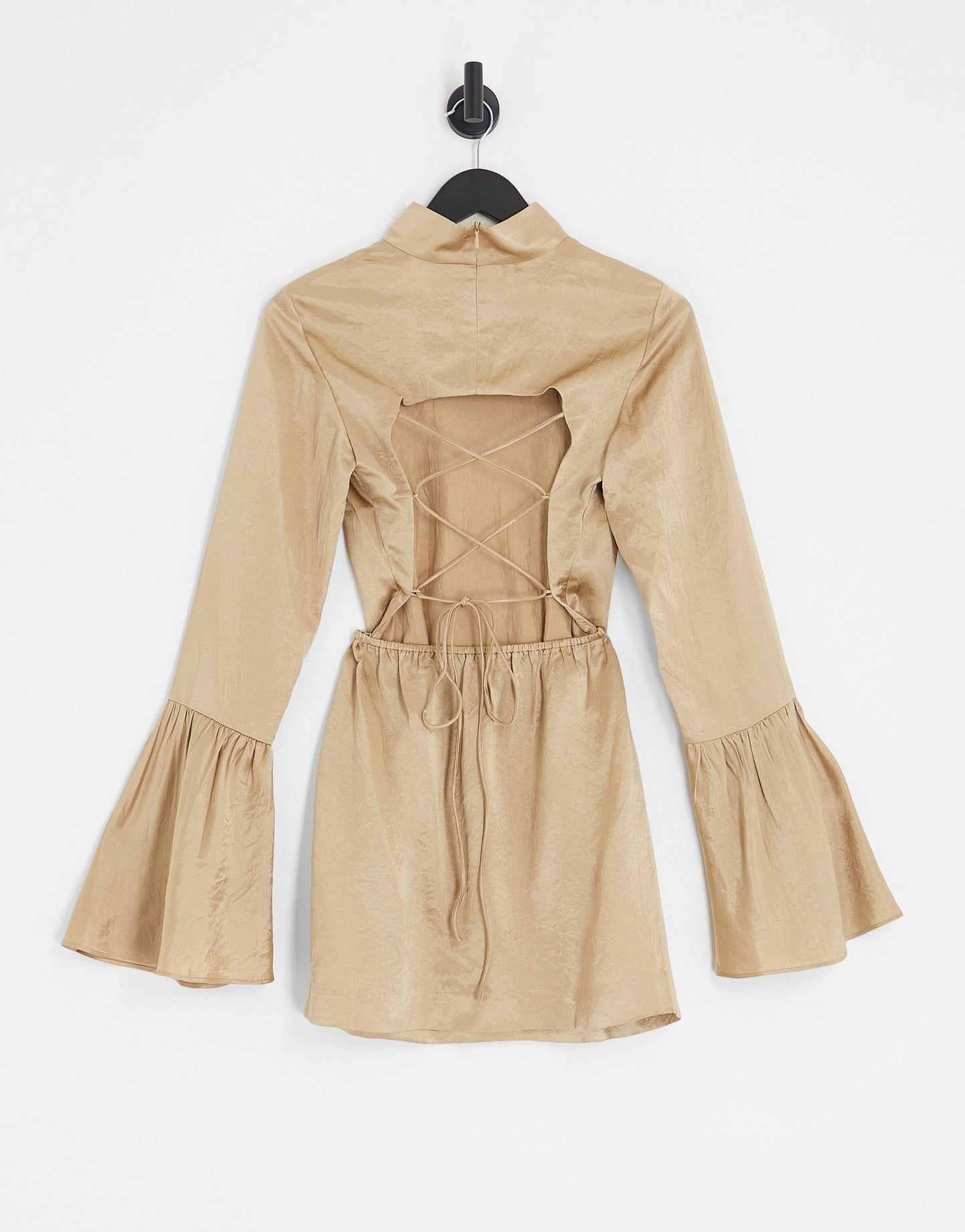 & Other Stories open back mini dress in beige
