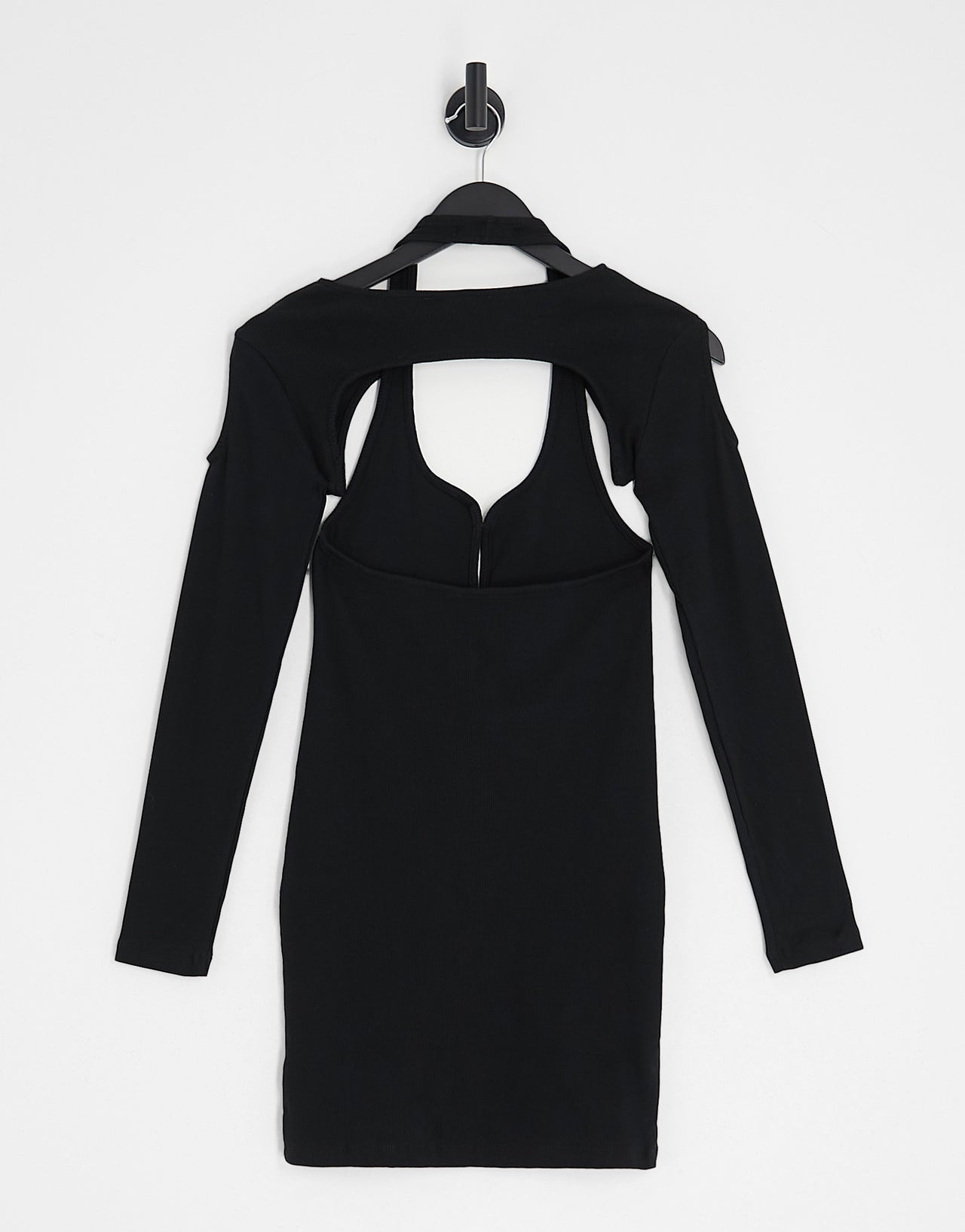 Stradivarius STR cut out mini dress in black