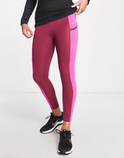 Nike Pro Femme Training Dri-FIT high rise 7/8 leggings in purple