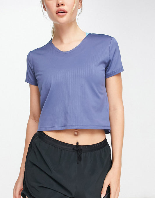 Nike Running V neck t-shirt in blue