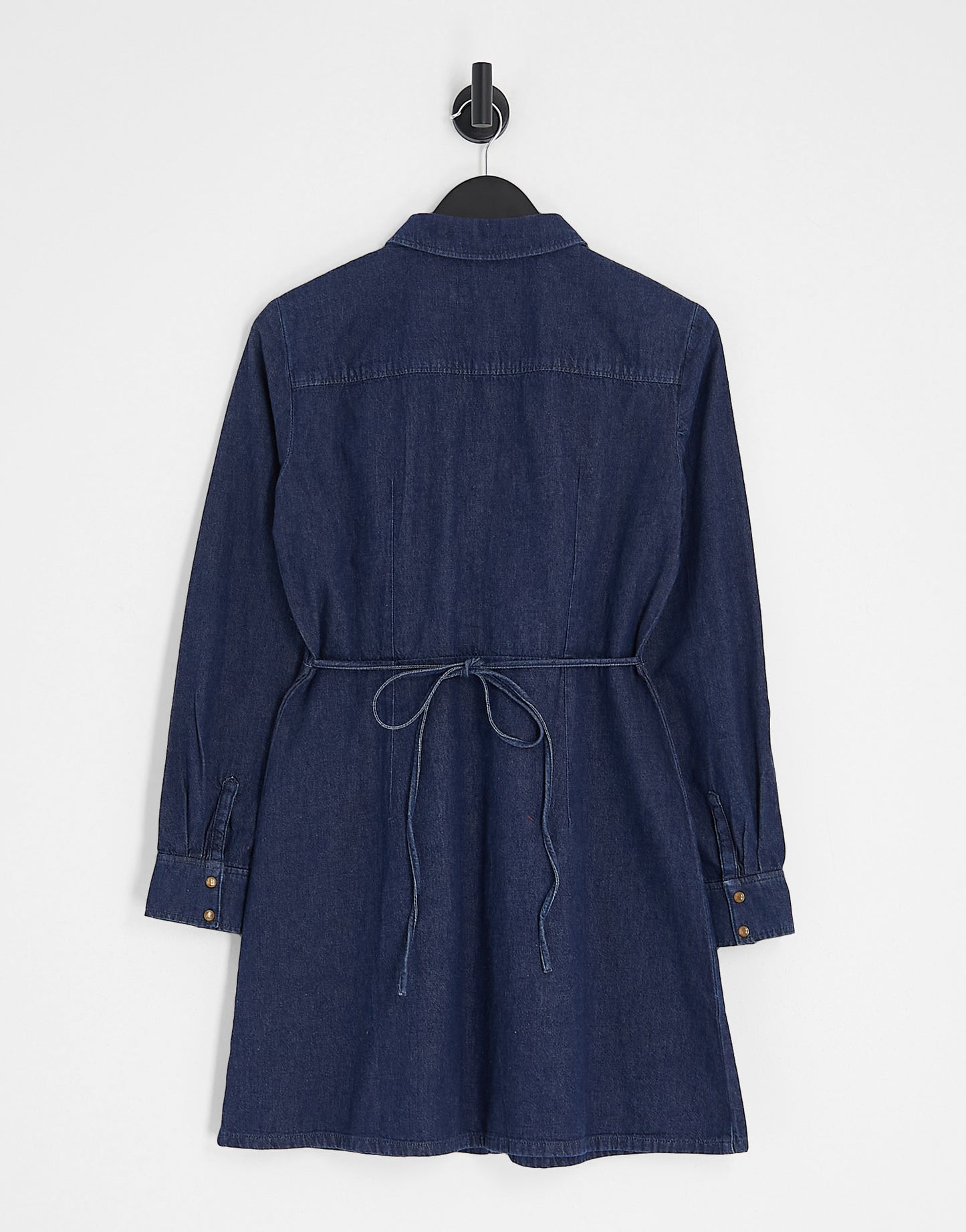 & Other Stories denim mini shirt dress in dark blue