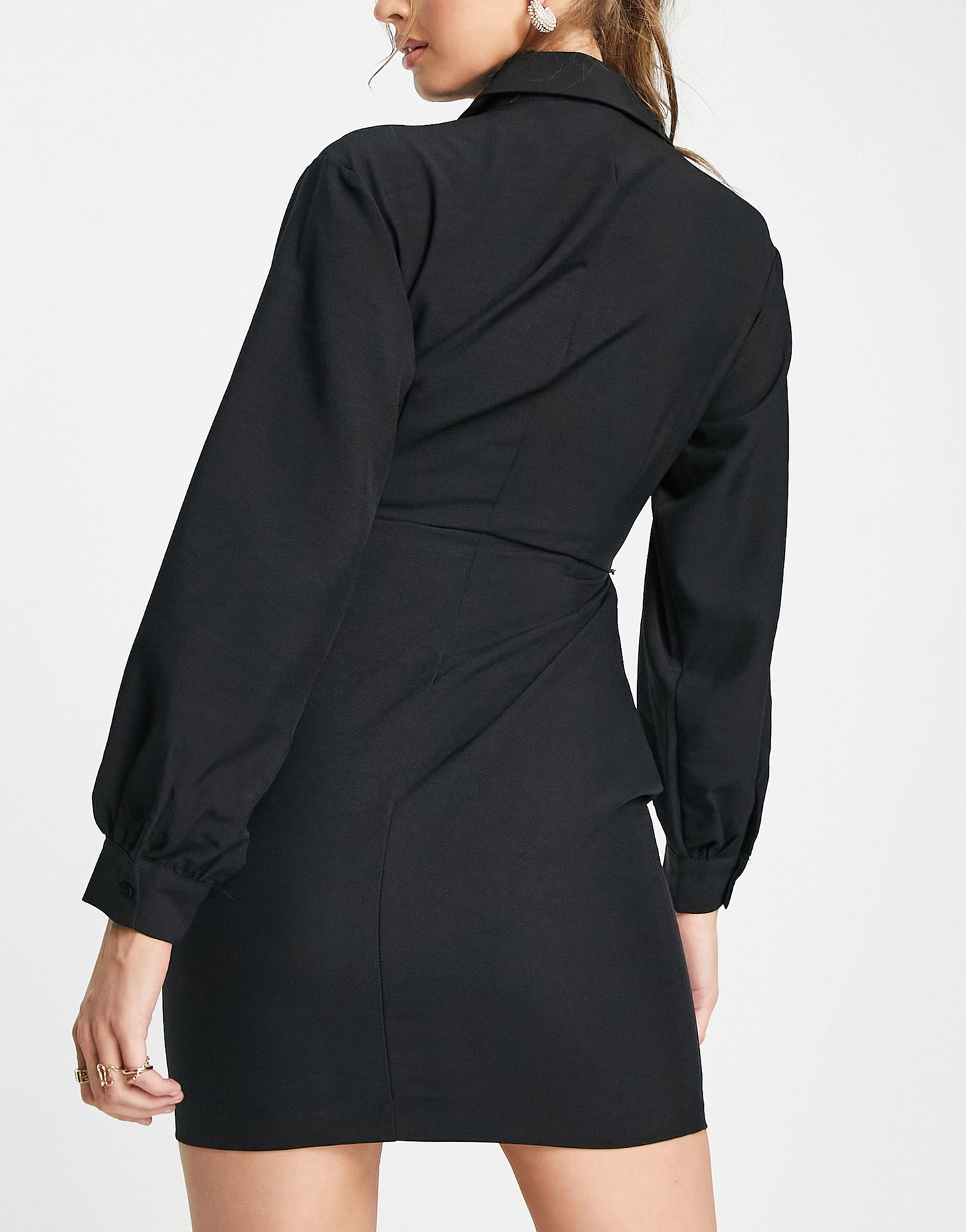 Vero Moda cut out tie waist mini dress in black