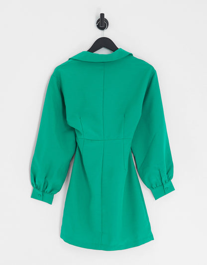 Vero Moda Petite cut out tie waist mini dress in green