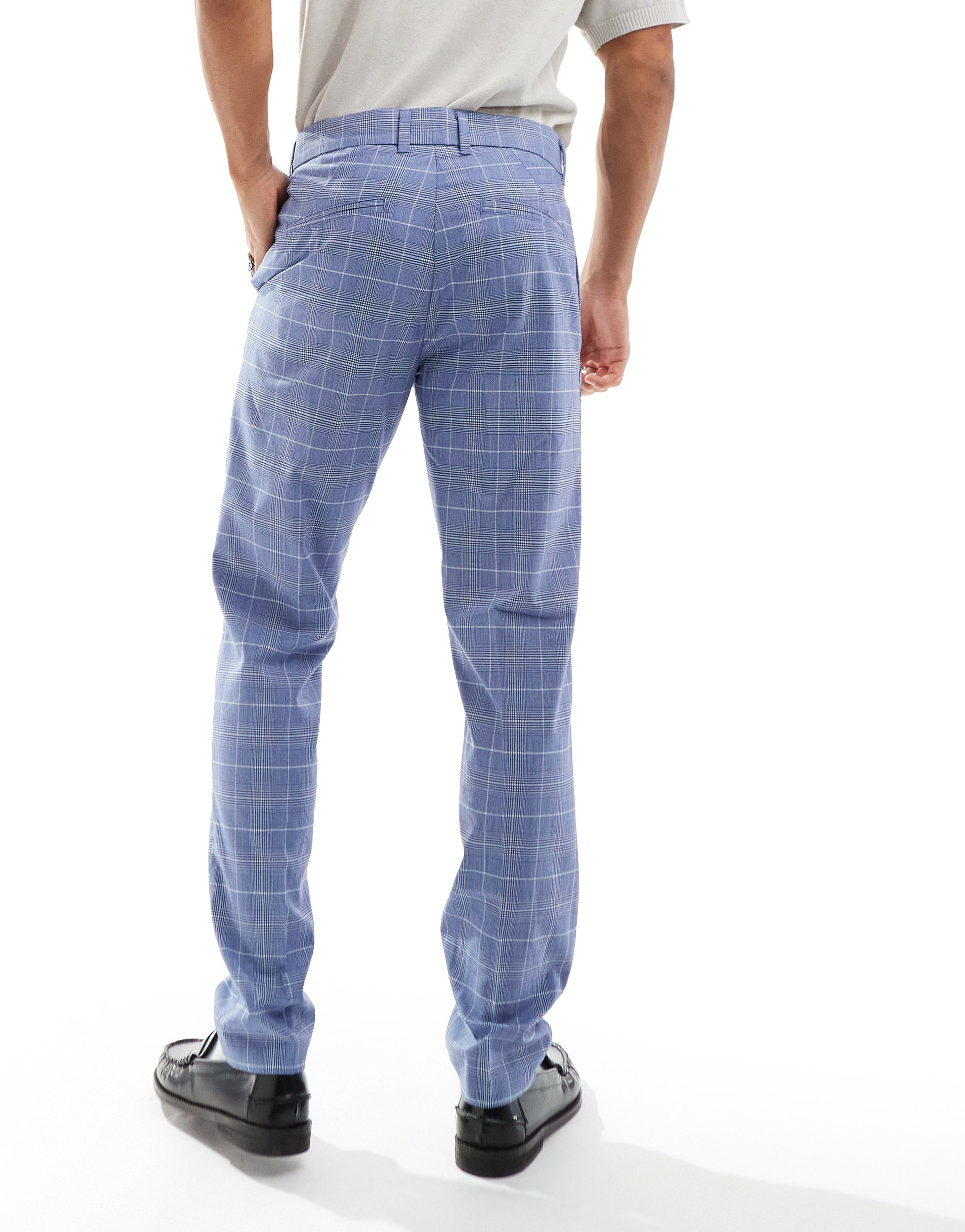 New Look skinny suit trouser in navy check