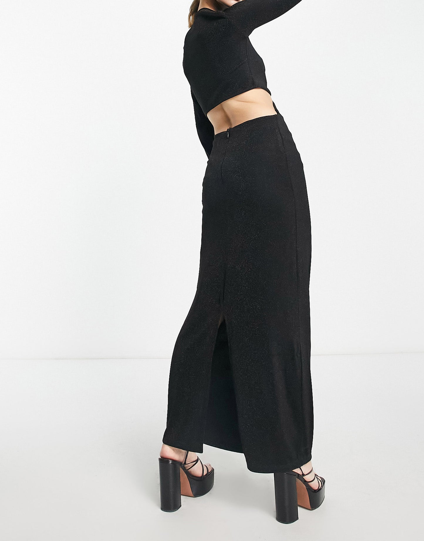 Only maxi cut out dress in black