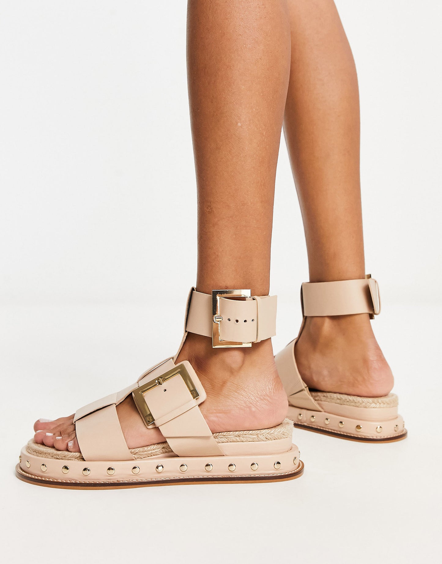 ASOS DESIGN Jukebox leather fisherman espadrilles in cream ASOS