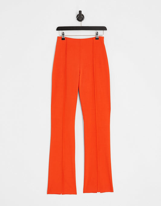 Topshop co-ord feminine high waisted split back trouser in red