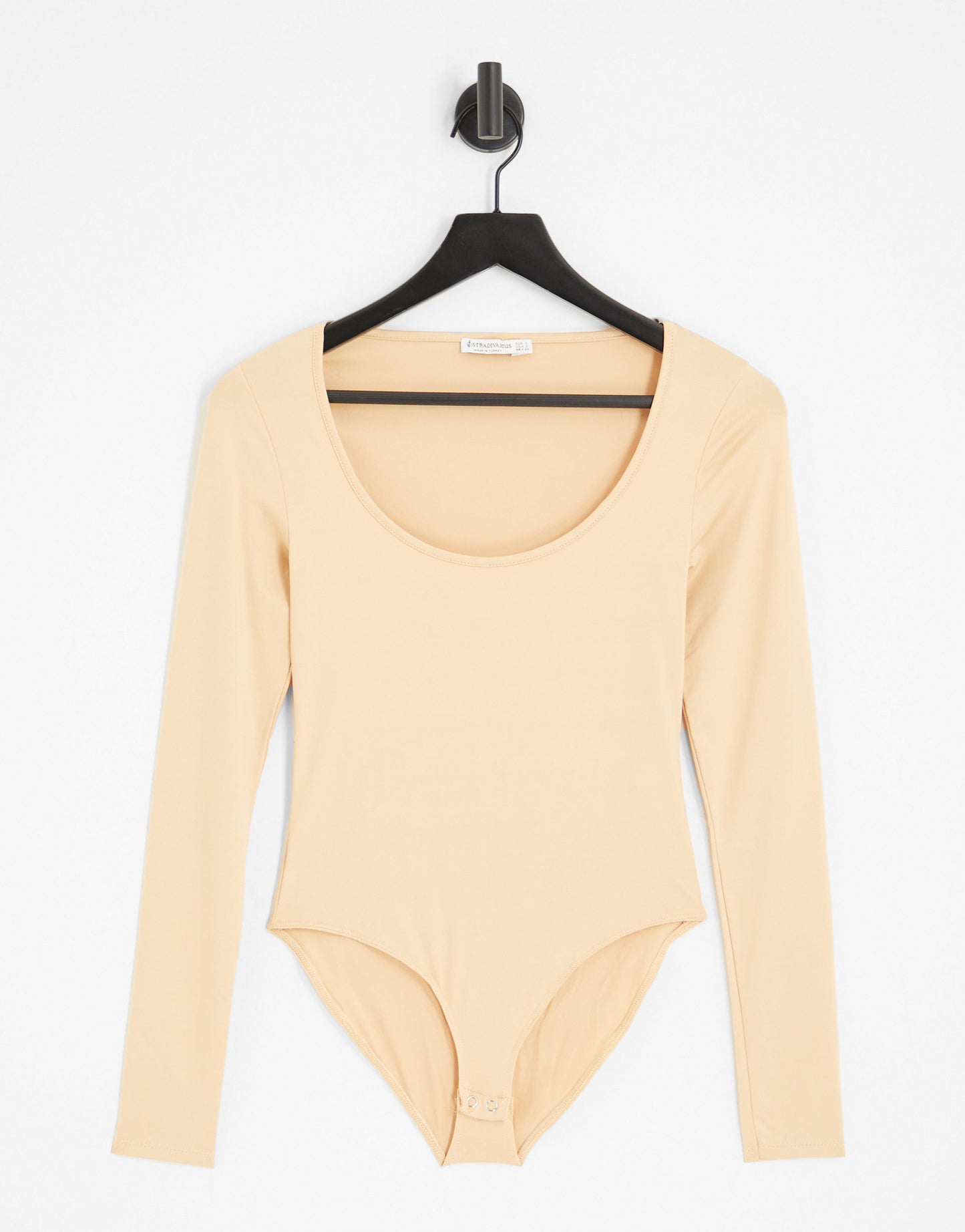 Stradivarius scoop neck seamless sculpt bodysuit in beige