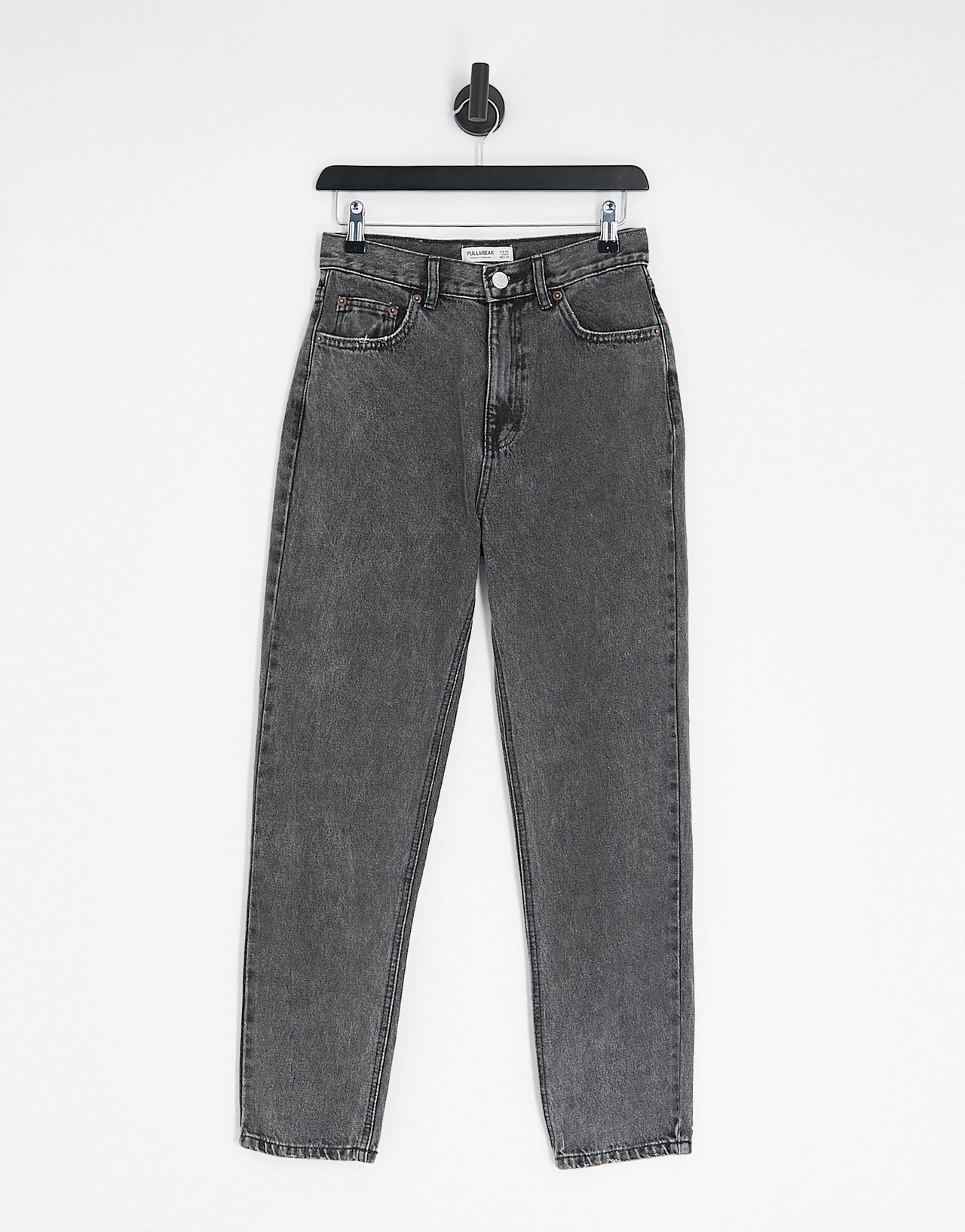 Pull&Bear high waisted mom jean in washed grey