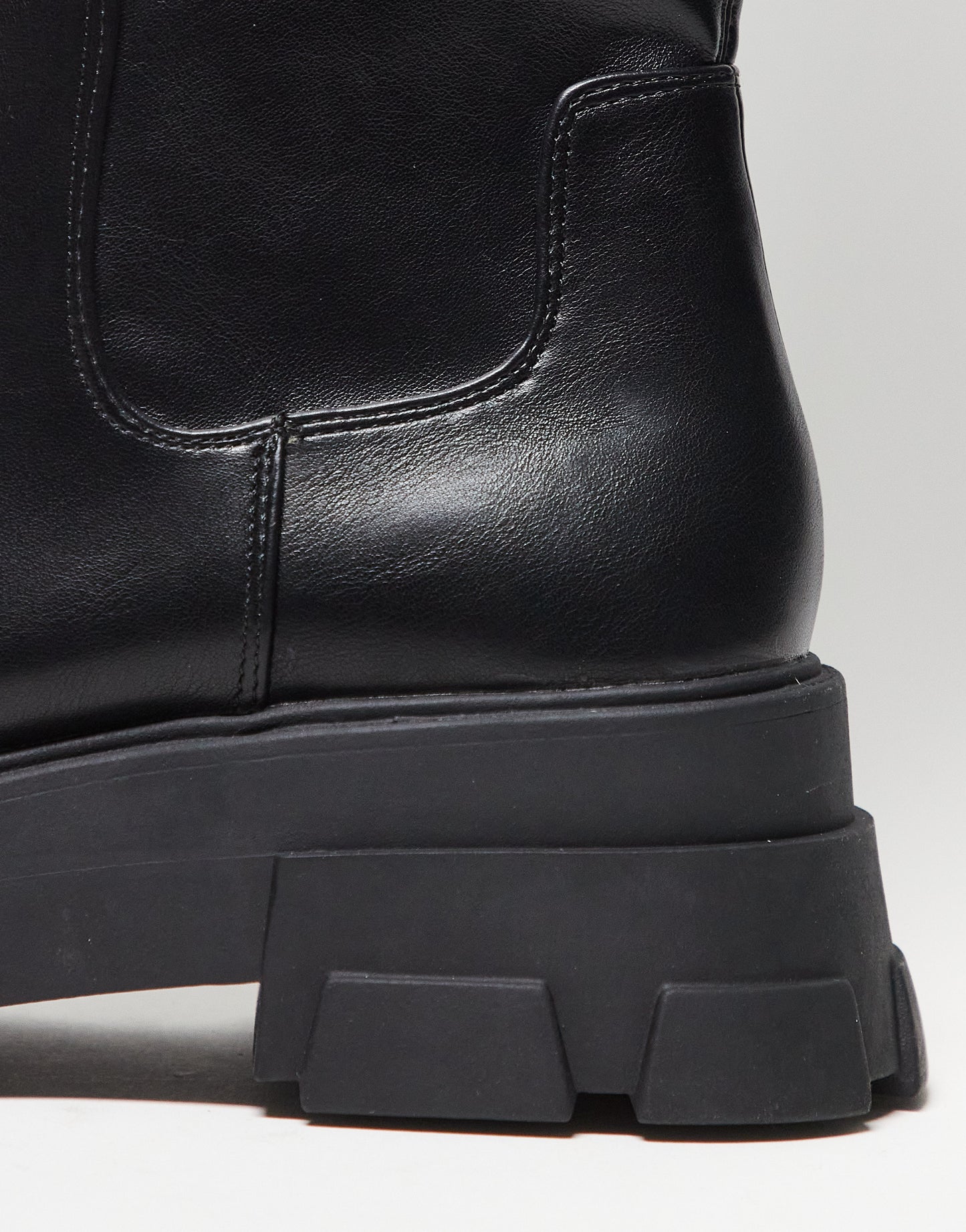Stradivarius Wide Fit over the knee chunky boot in black